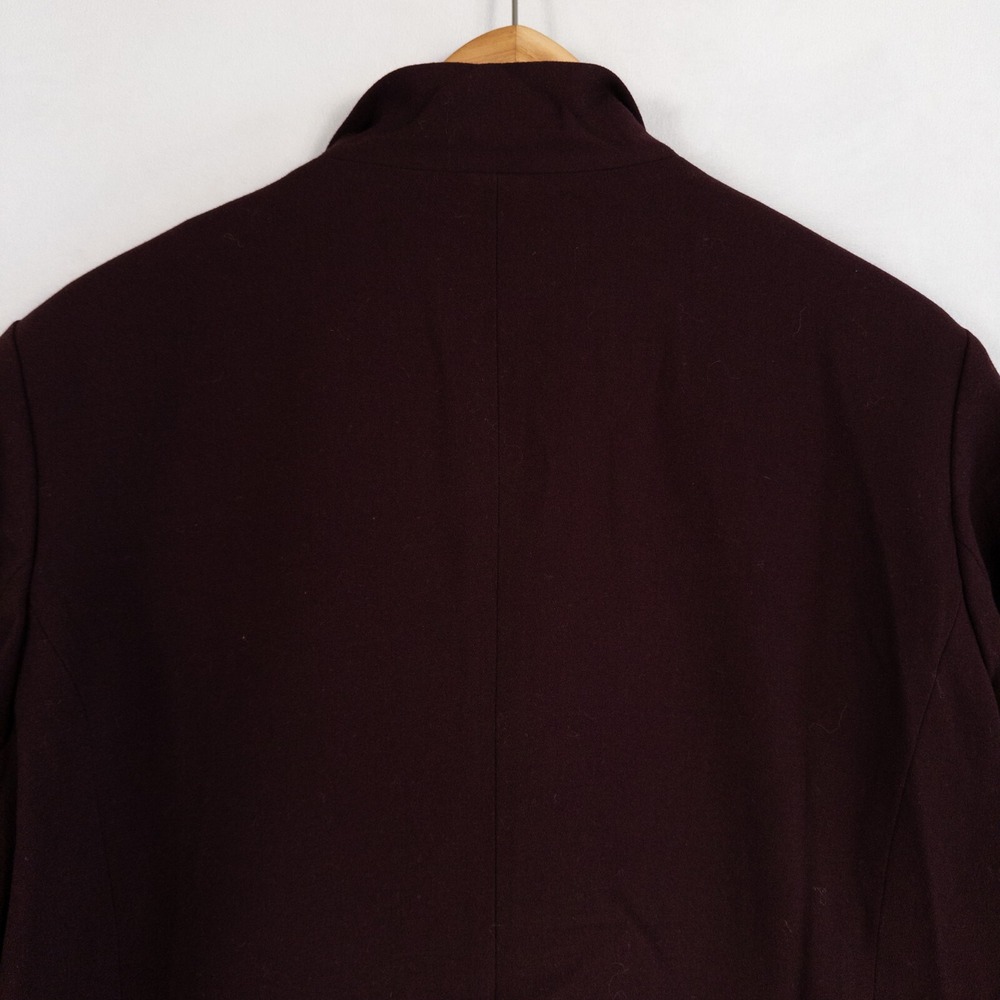 Coldwater Creek Blazer Womens 16 Red Burgundy Cascade Jacket Open Front Stretch - Picture 4 of 8